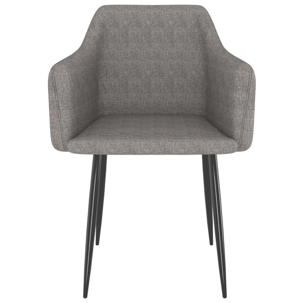 vidaXL Eetkamerstoelen 2 st stof lichtgrijs