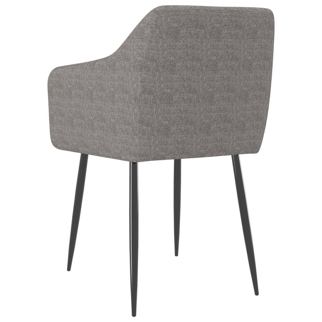 vidaXL Eetkamerstoelen 2 st stof lichtgrijs