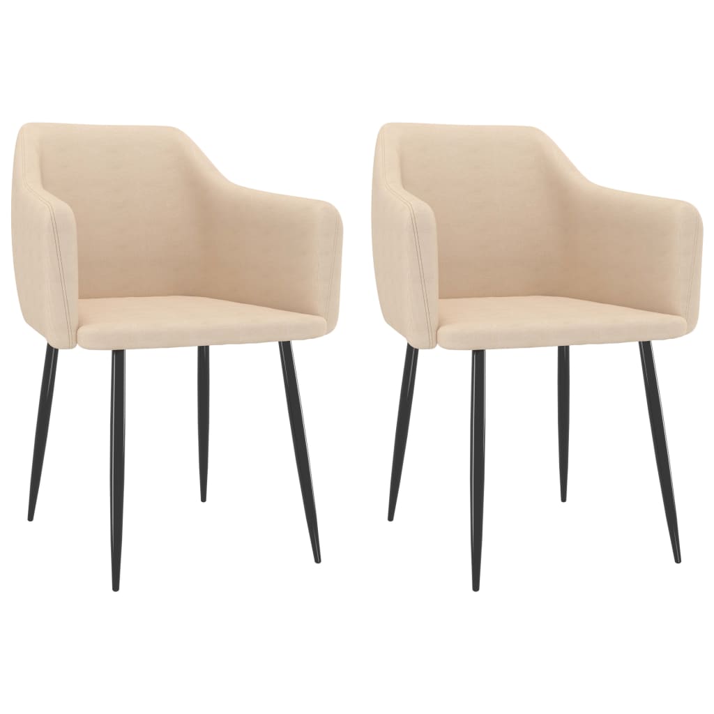 vidaXL Eetkamerstoelen 2 st stof lichtgrijs