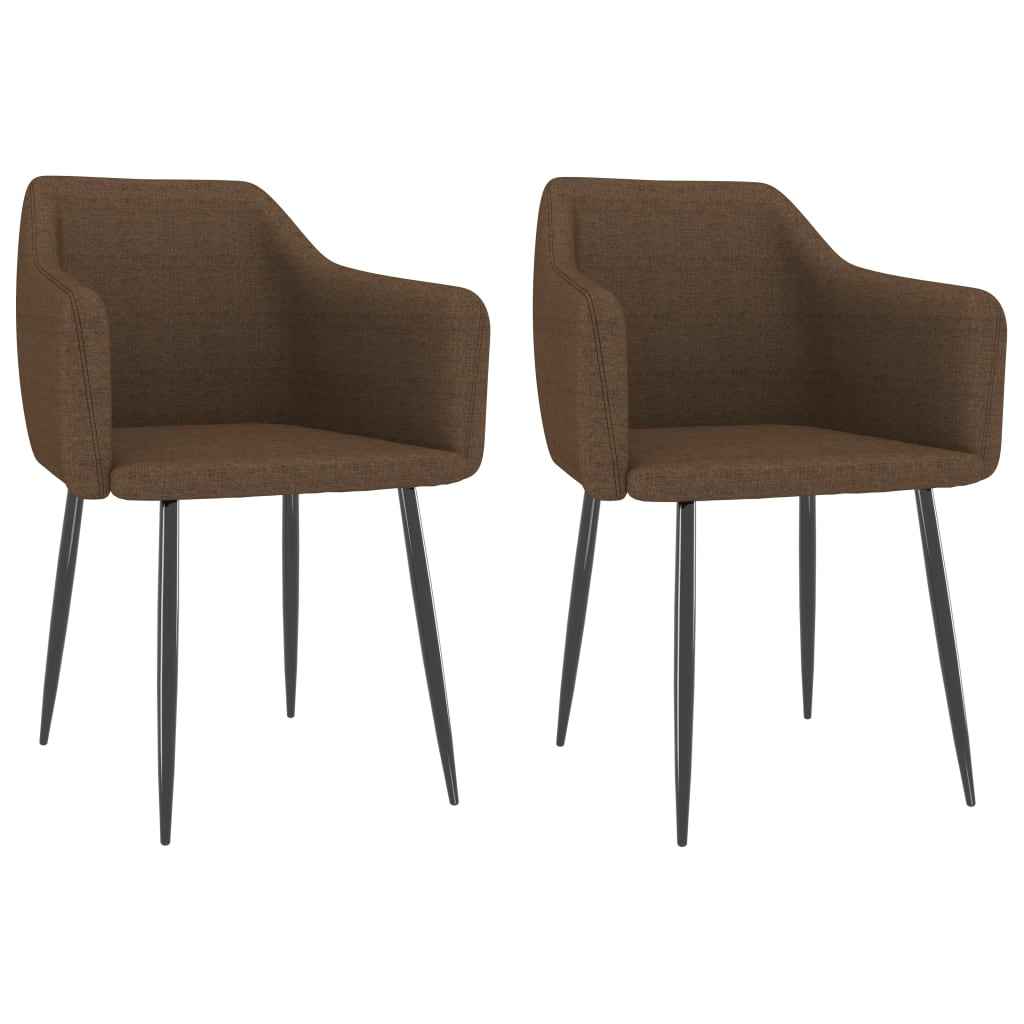 vidaXL Eetkamerstoelen 2 st stof lichtgrijs