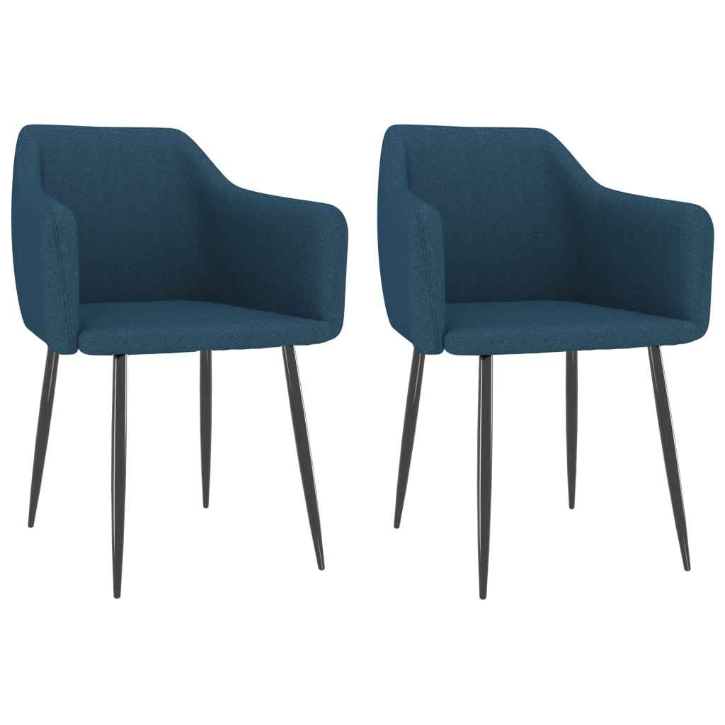 vidaXL Eetkamerstoelen 2 st stof lichtgrijs
