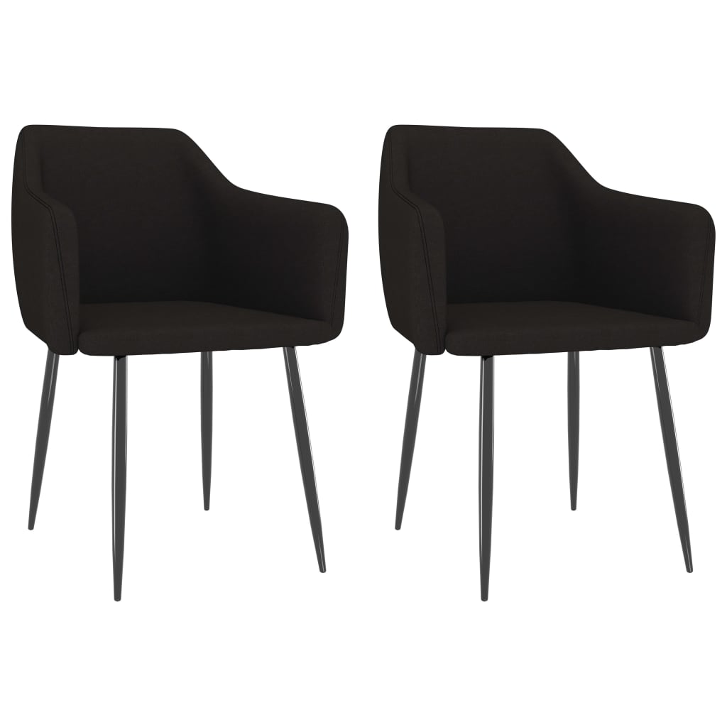 vidaXL Eetkamerstoelen 2 st stof lichtgrijs