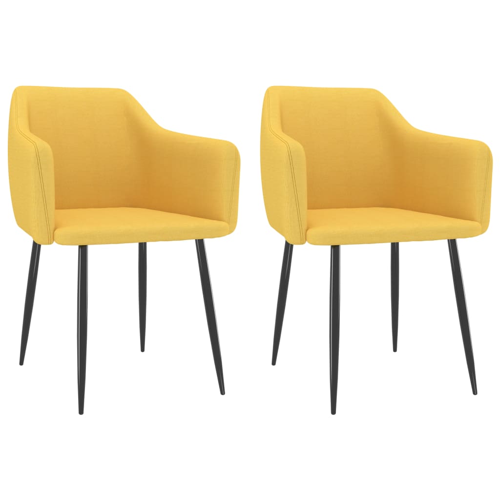 vidaXL Eetkamerstoelen 2 st stof lichtgrijs