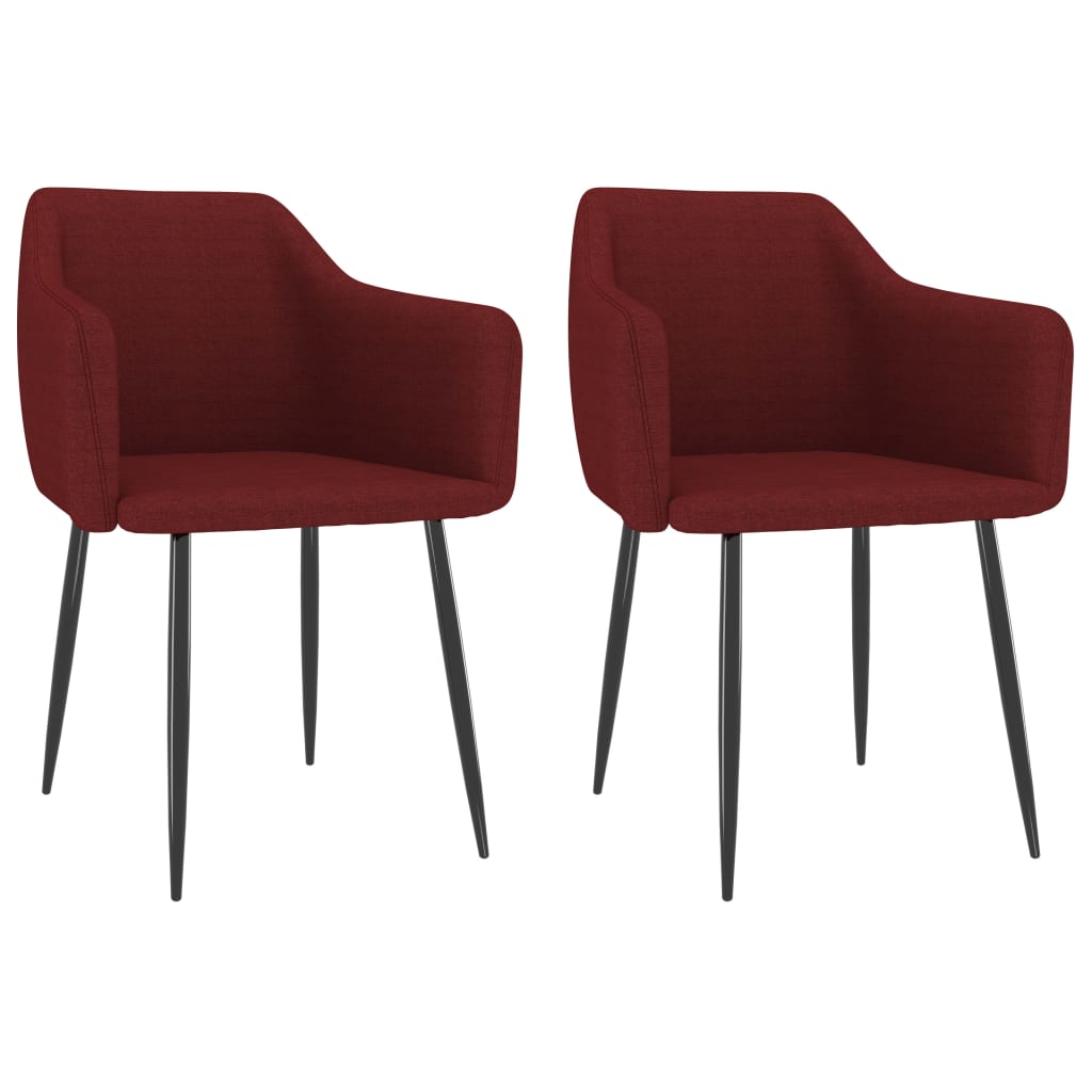 vidaXL Eetkamerstoelen 2 st stof lichtgrijs