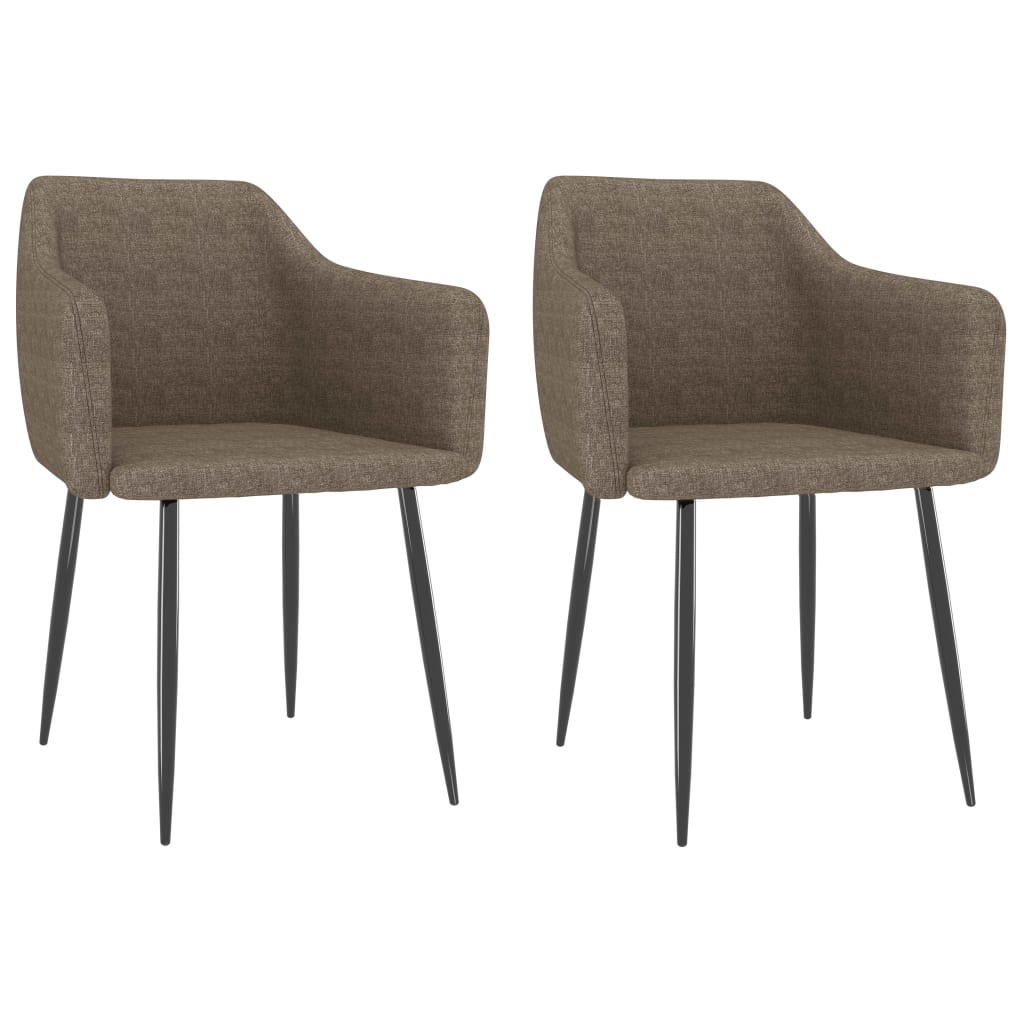 vidaXL Eetkamerstoelen 2 st stof lichtgrijs
