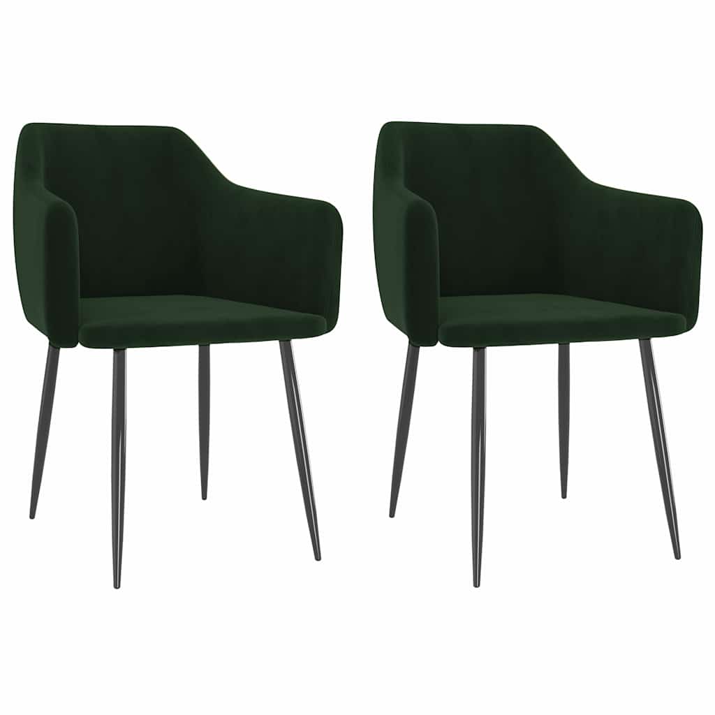 vidaXL Eetkamerstoelen 2 st fluweel lichtgroen