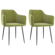 vidaXL Eetkamerstoelen 2 st fluweel lichtgroen
