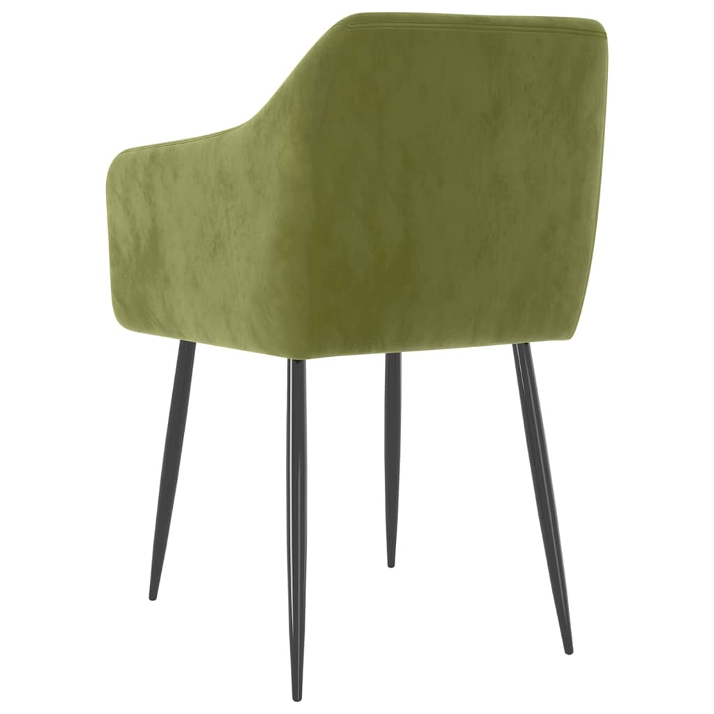 vidaXL Eetkamerstoelen 2 st fluweel lichtgroen