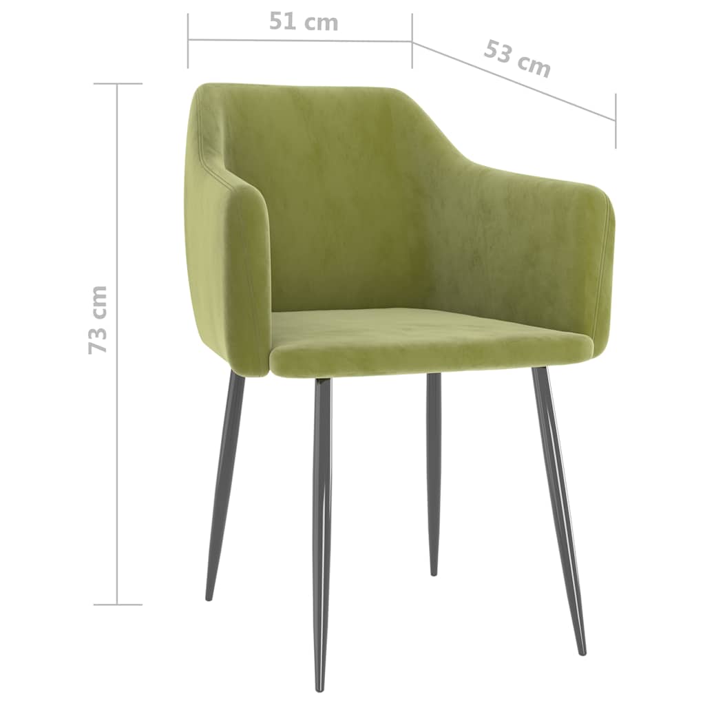 vidaXL Eetkamerstoelen 2 st fluweel lichtgroen