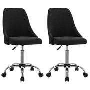 vidaXL Eetkamerstoelen 2 st stof zwart
