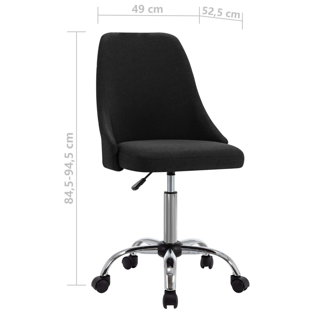 vidaXL Eetkamerstoelen 2 st stof zwart