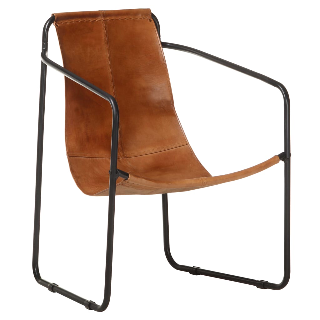 vidaXL Relaxfauteuil echt leer zwart