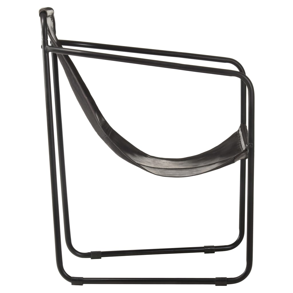 vidaXL Relaxfauteuil echt leer zwart
