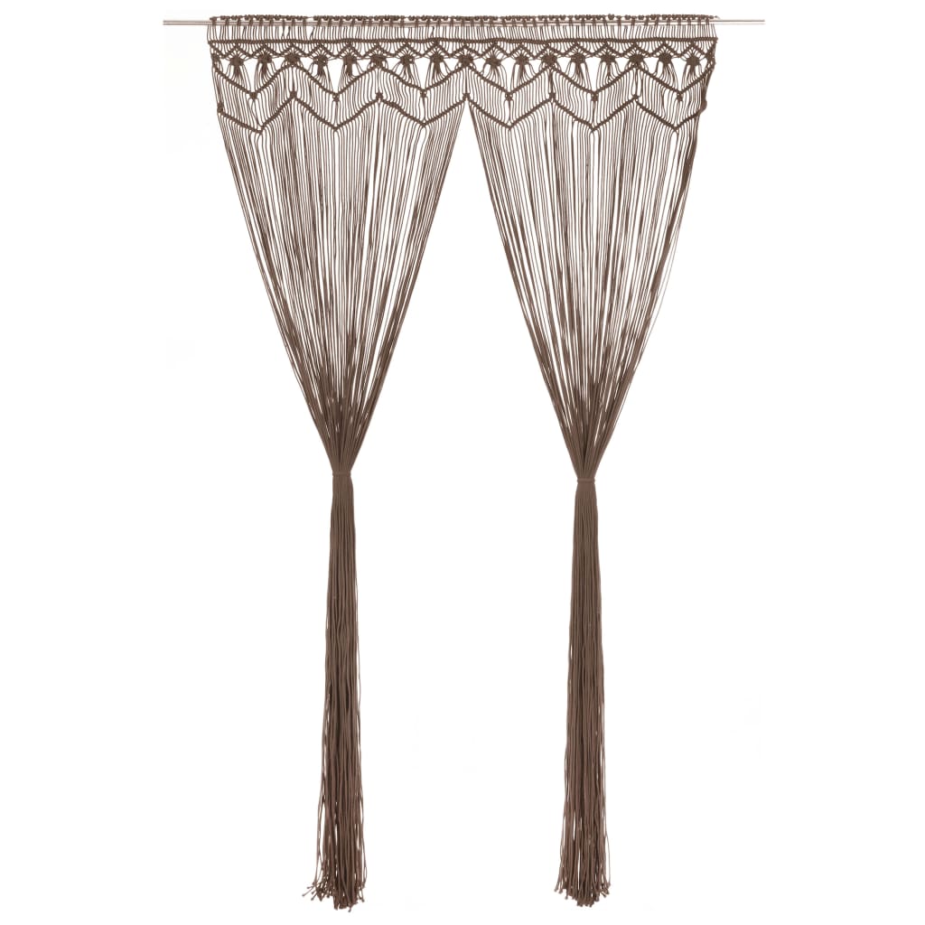 vidaXL Gordijn macramé 140x240 cm katoen taupe - Aashly