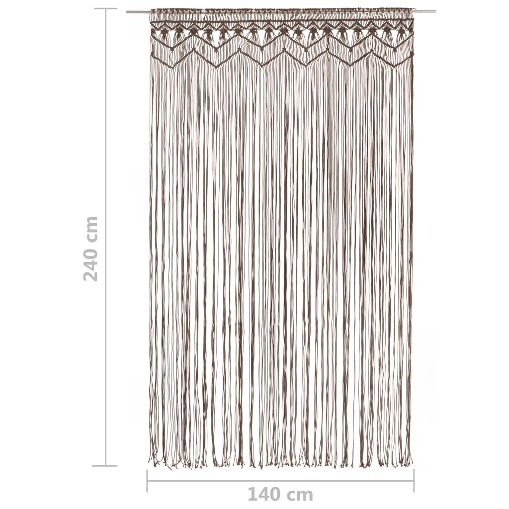 vidaXL Gordijn macramé 140x240 cm katoen taupe - Aashly