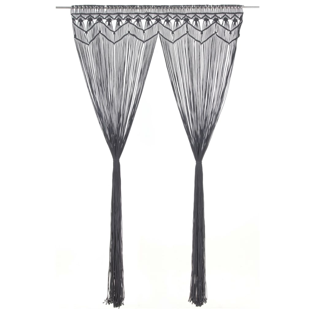 vidaXL Gordijn macramé 140x240 cm katoen taupe - Aashly