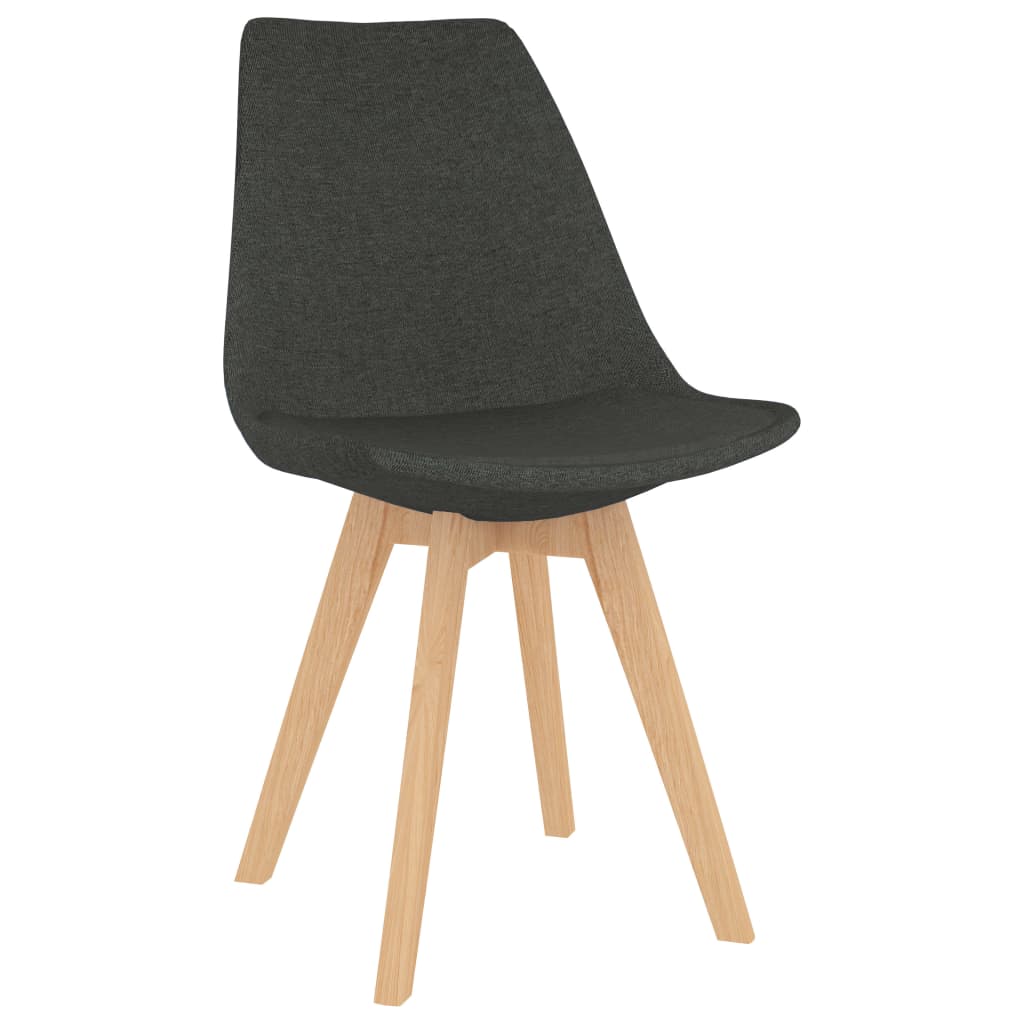 vidaXL Eetkamerstoelen 2 st stof donkergrijs