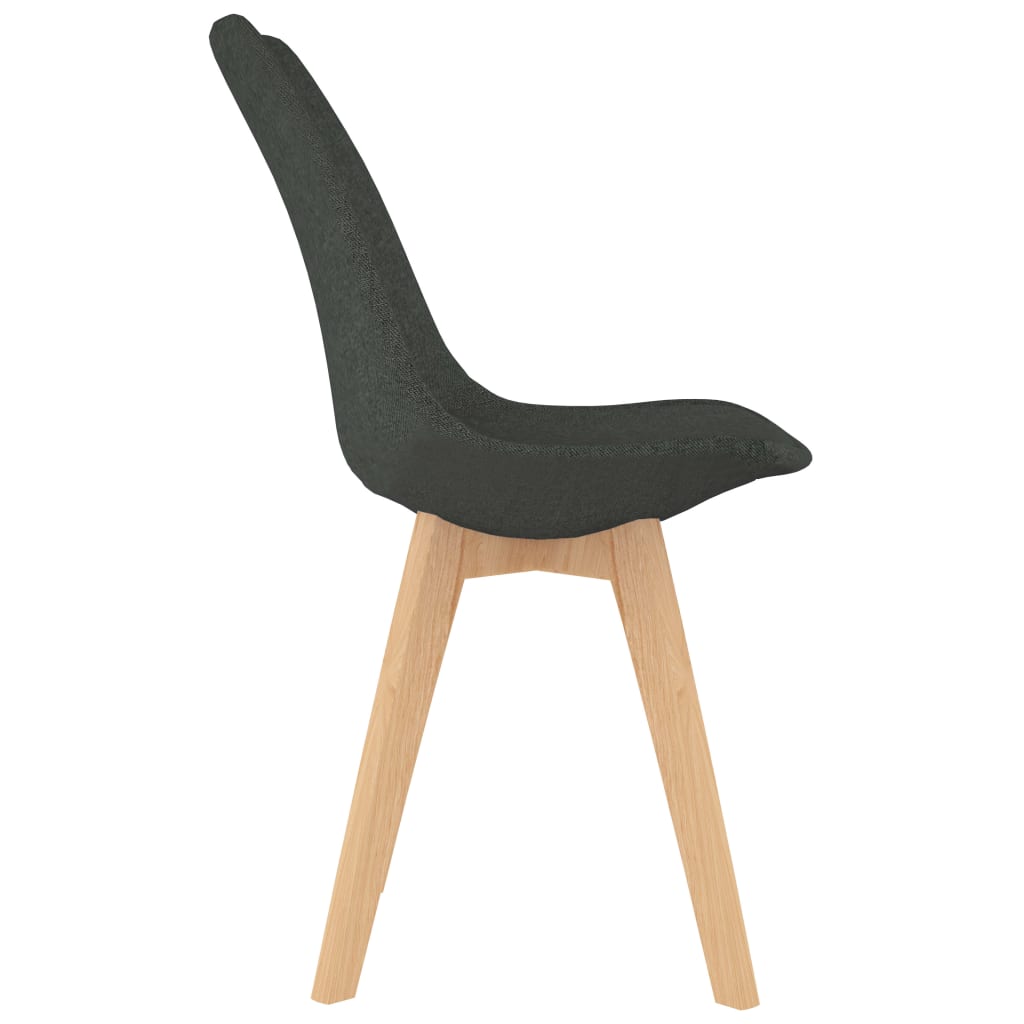 vidaXL Eetkamerstoelen 2 st stof donkergrijs
