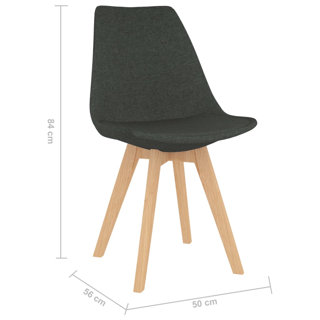 vidaXL Eetkamerstoelen 2 st stof donkergrijs