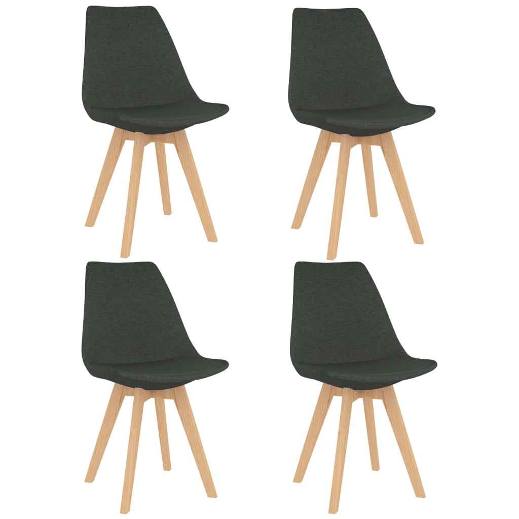 vidaXL Eetkamerstoelen 2 st stof donkergrijs