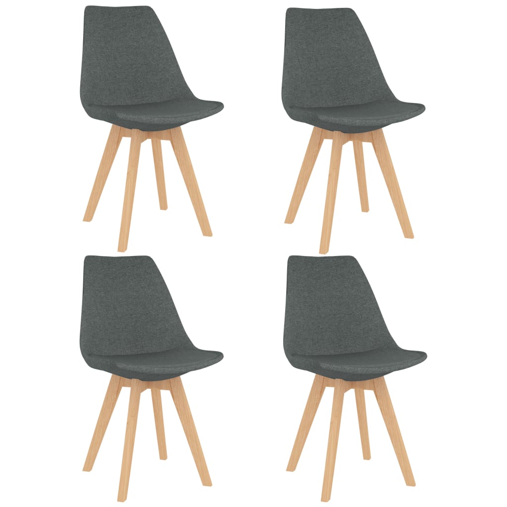 vidaXL Eetkamerstoelen 2 st stof donkergrijs