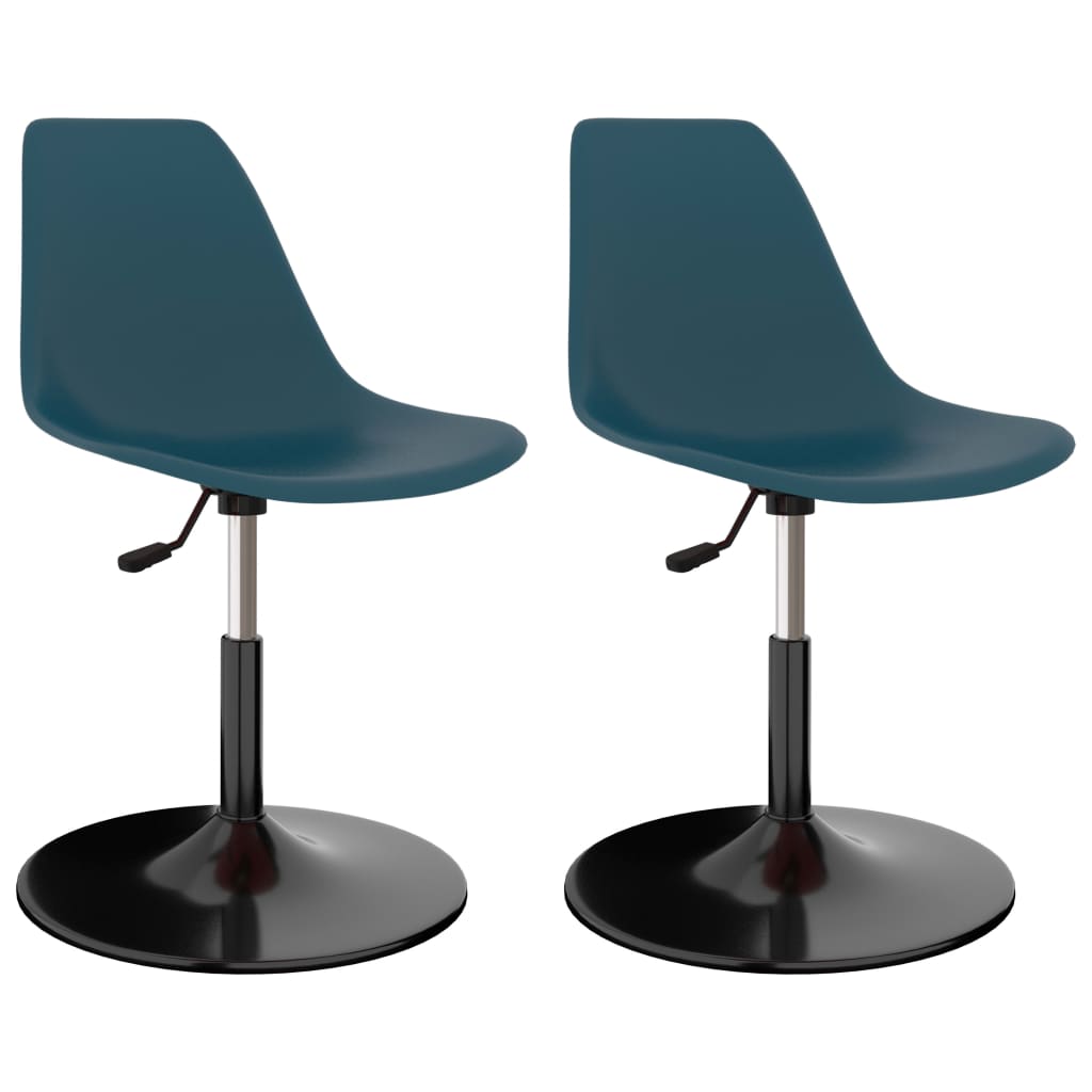 vidaXL Eetkamerstoelen 2 st draaibaar PP blauw