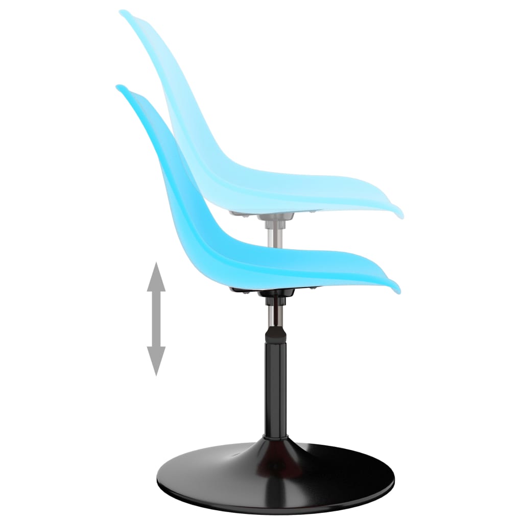 vidaXL Eetkamerstoelen 2 st draaibaar PP blauw