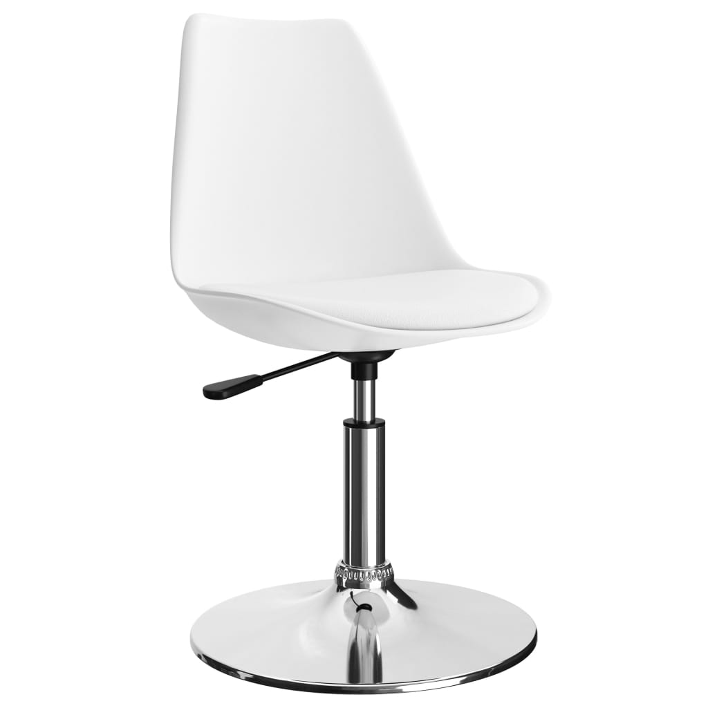 vidaXL Eetkamerstoelen draaibaar 2 st kunstleer wit