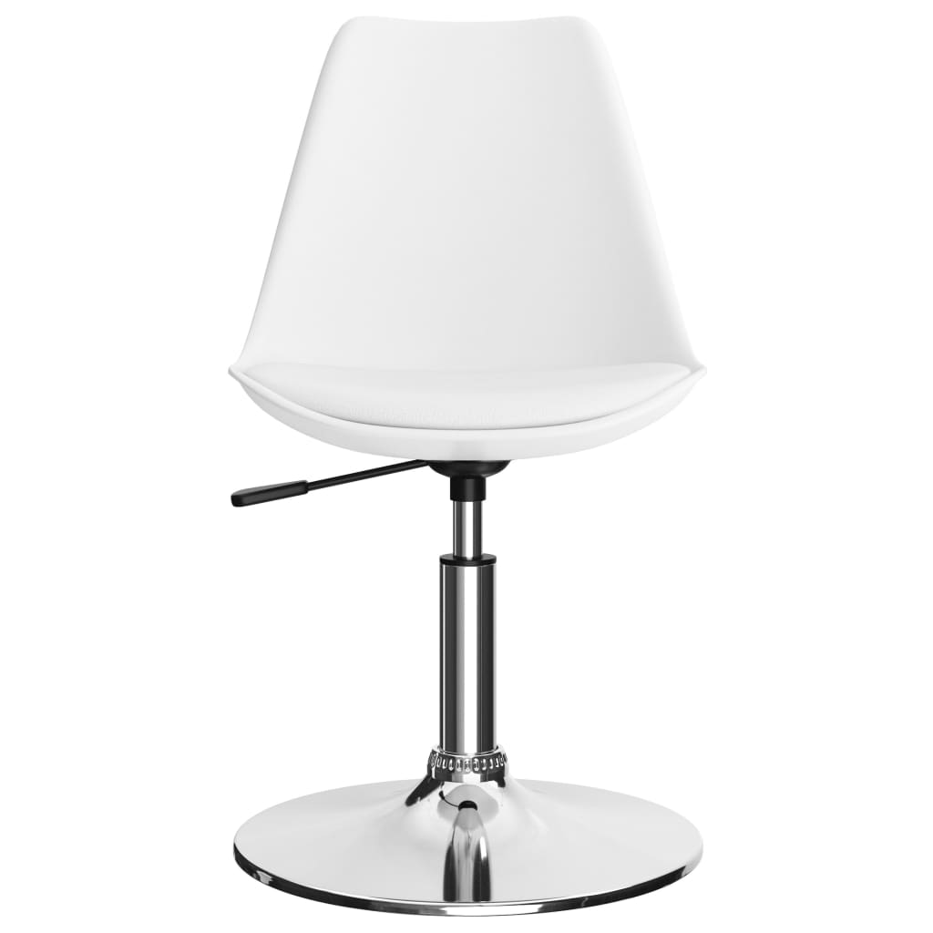 vidaXL Eetkamerstoelen draaibaar 2 st kunstleer wit