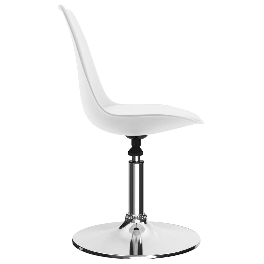 vidaXL Eetkamerstoelen draaibaar 2 st kunstleer wit