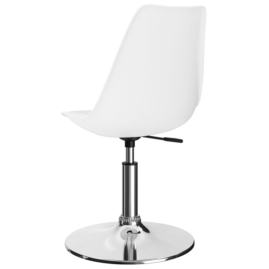 vidaXL Eetkamerstoelen draaibaar 2 st kunstleer wit