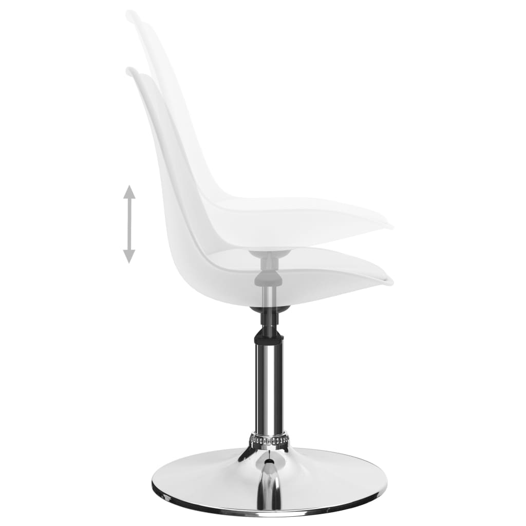 vidaXL Eetkamerstoelen draaibaar 2 st kunstleer wit