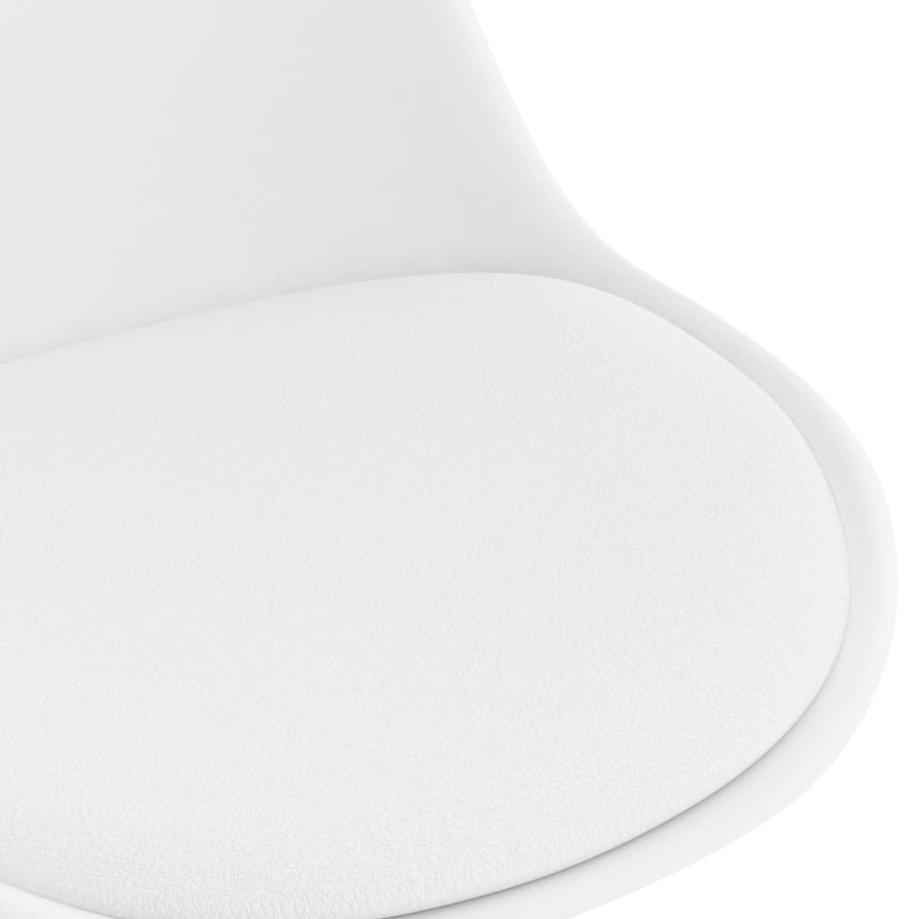 vidaXL Eetkamerstoelen draaibaar 2 st kunstleer wit