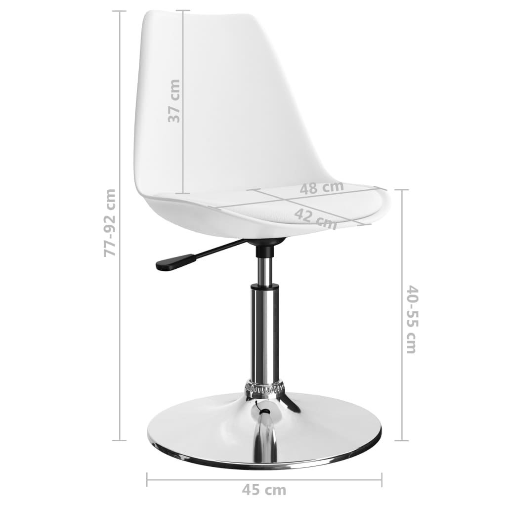 vidaXL Eetkamerstoelen draaibaar 2 st kunstleer wit