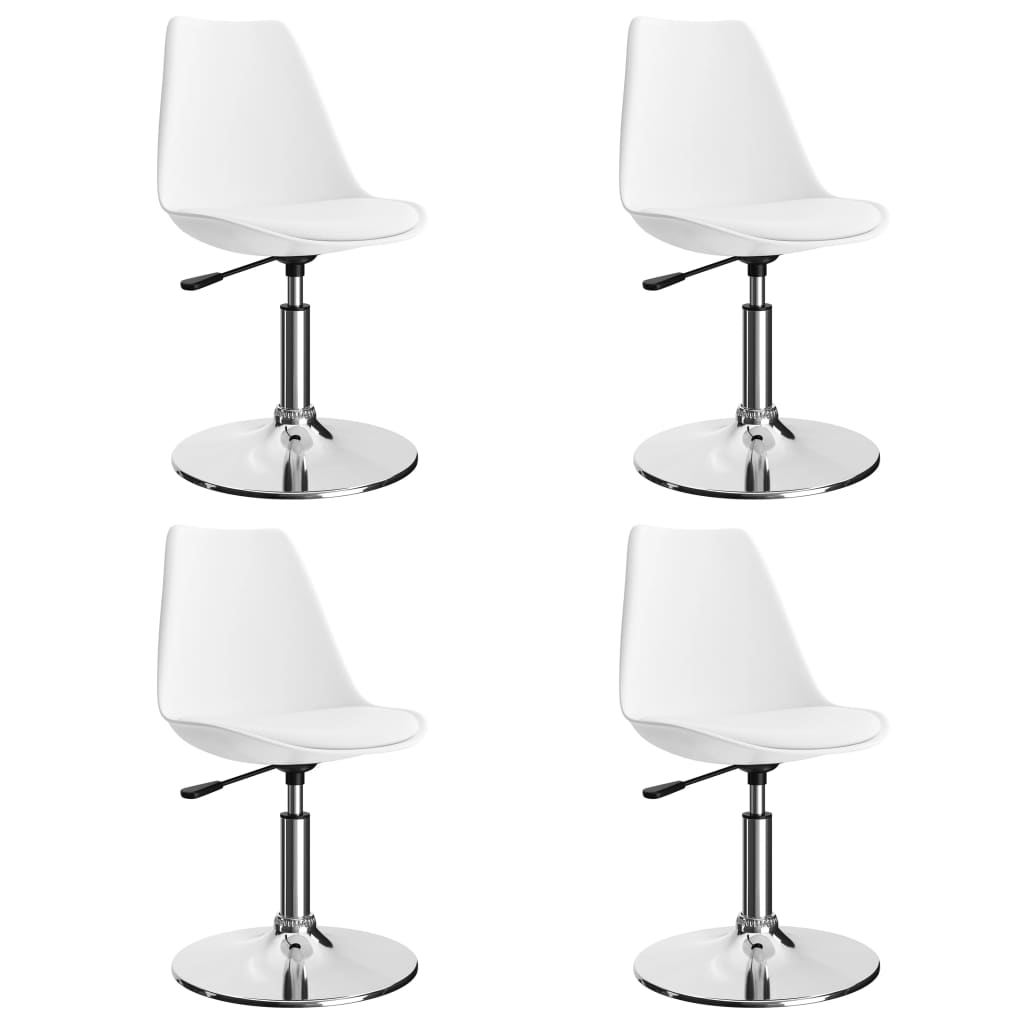 vidaXL Eetkamerstoelen draaibaar 2 st kunstleer wit