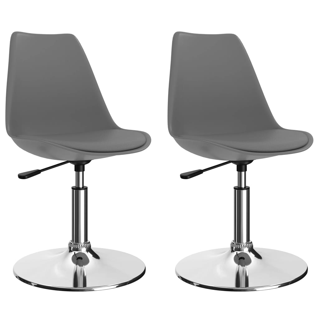 vidaXL Eetkamerstoelen draaibaar 2 st kunstleer wit