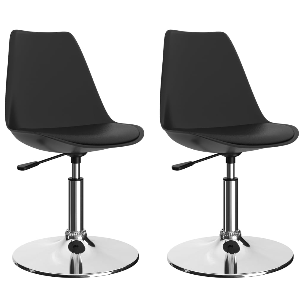 vidaXL Eetkamerstoelen draaibaar 2 st kunstleer wit