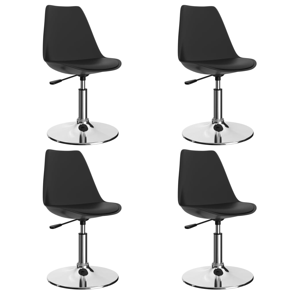 vidaXL Eetkamerstoelen draaibaar 2 st kunstleer wit