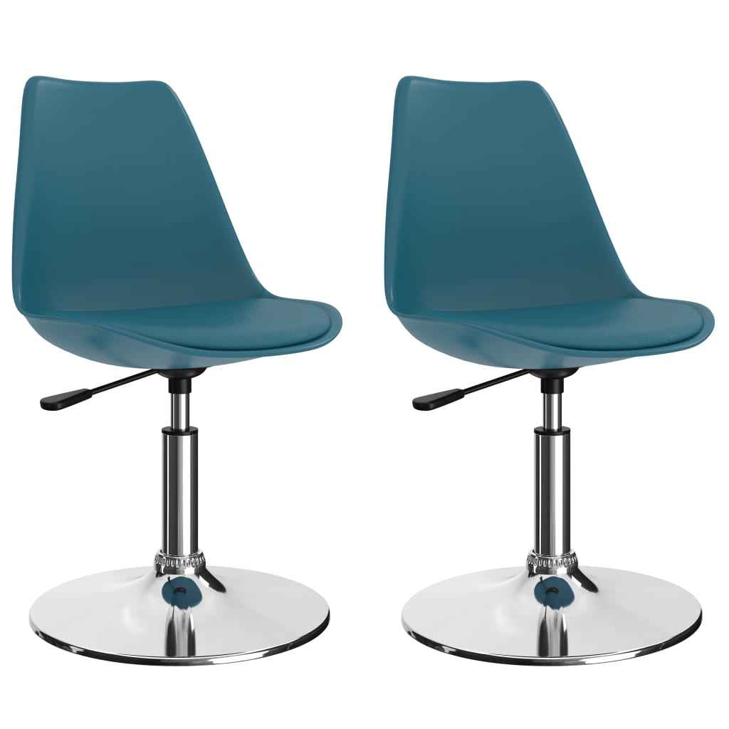 vidaXL Eetkamerstoelen draaibaar 2 st kunstleer wit