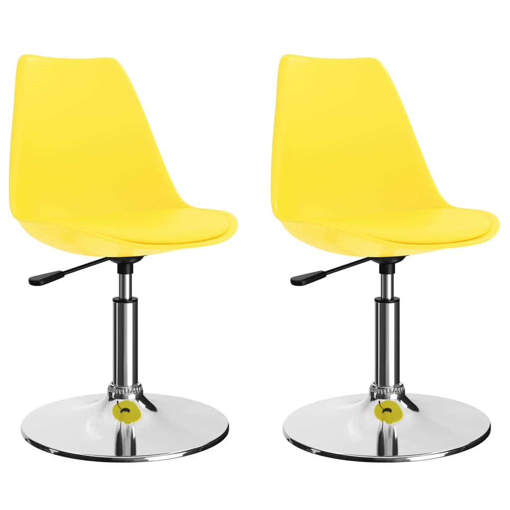 vidaXL Eetkamerstoelen draaibaar 2 st kunstleer wit