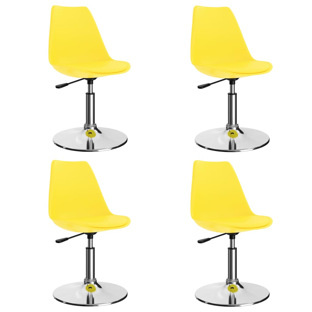 vidaXL Eetkamerstoelen draaibaar 2 st kunstleer wit