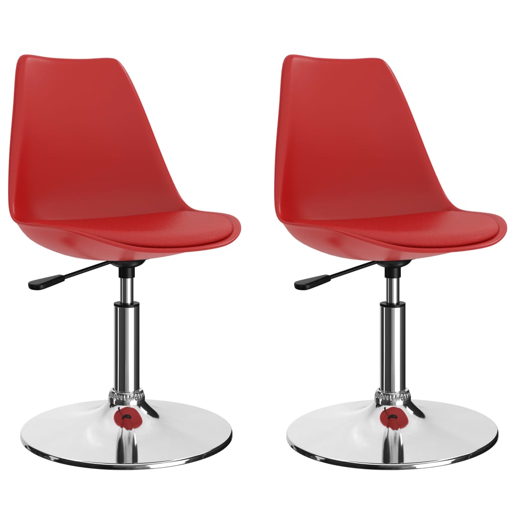 vidaXL Eetkamerstoelen draaibaar 2 st kunstleer wit