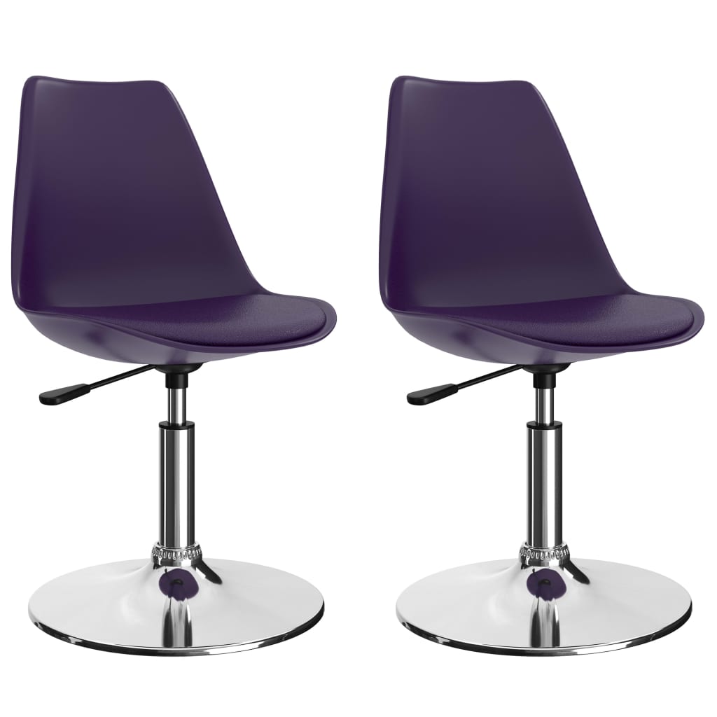 vidaXL Eetkamerstoelen draaibaar 2 st kunstleer wit