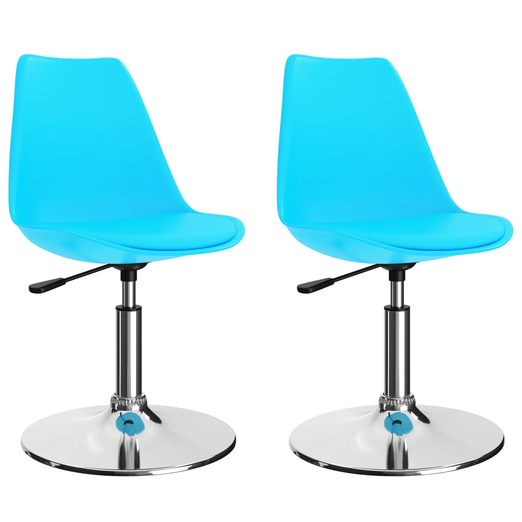 vidaXL Eetkamerstoelen draaibaar 2 st kunstleer wit