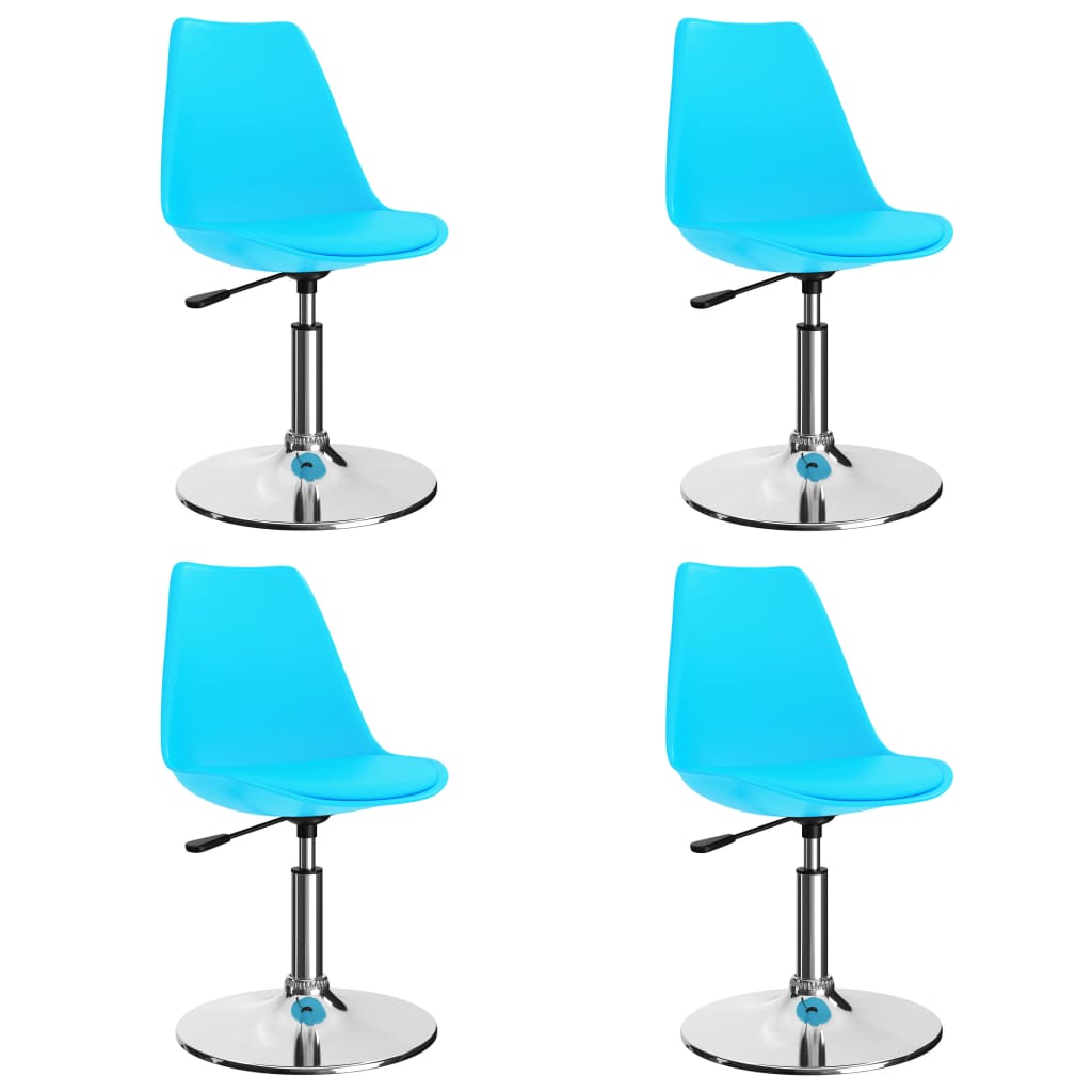 vidaXL Eetkamerstoelen draaibaar 2 st kunstleer wit