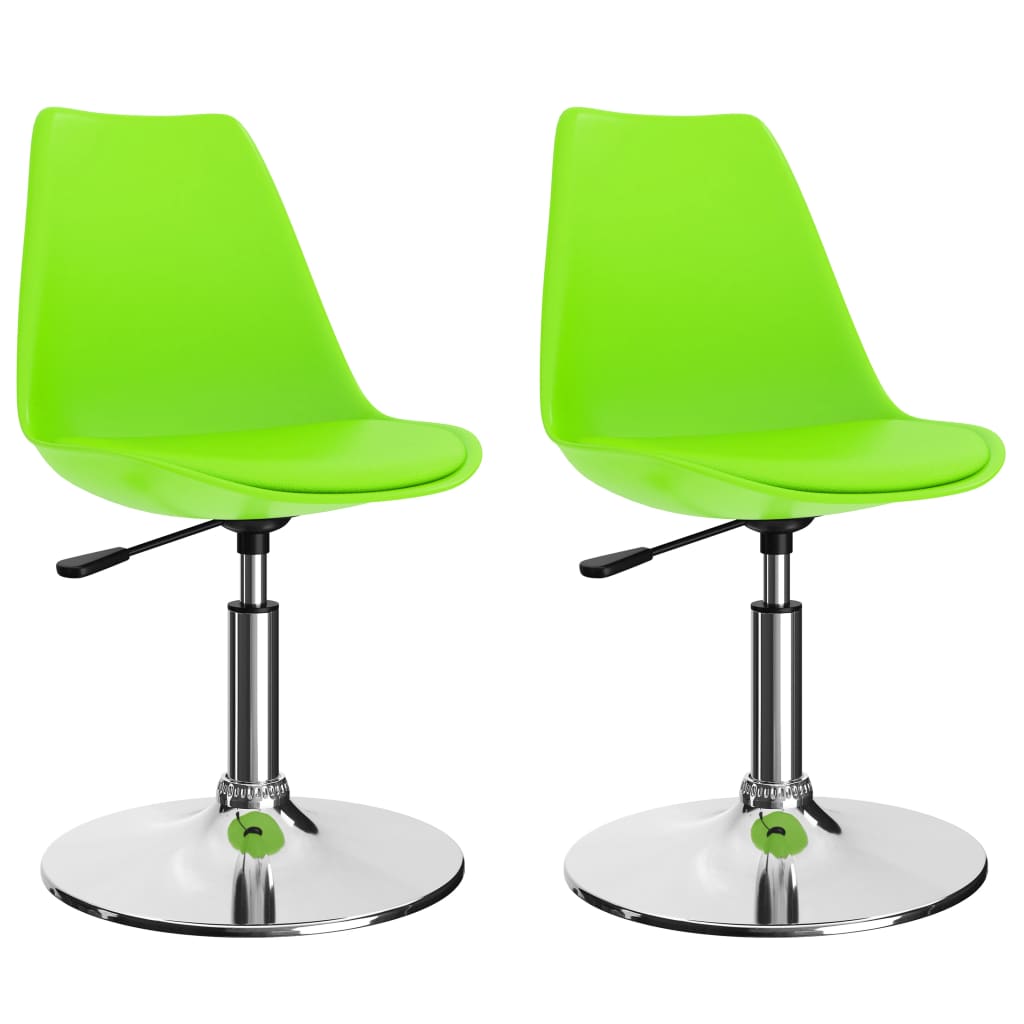 vidaXL Eetkamerstoelen draaibaar 2 st kunstleer wit