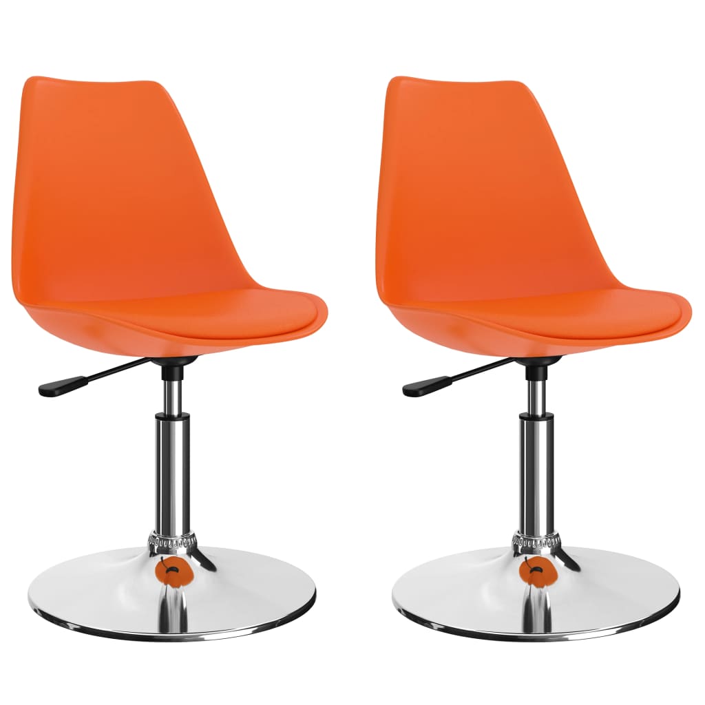 vidaXL Eetkamerstoelen draaibaar 2 st kunstleer wit