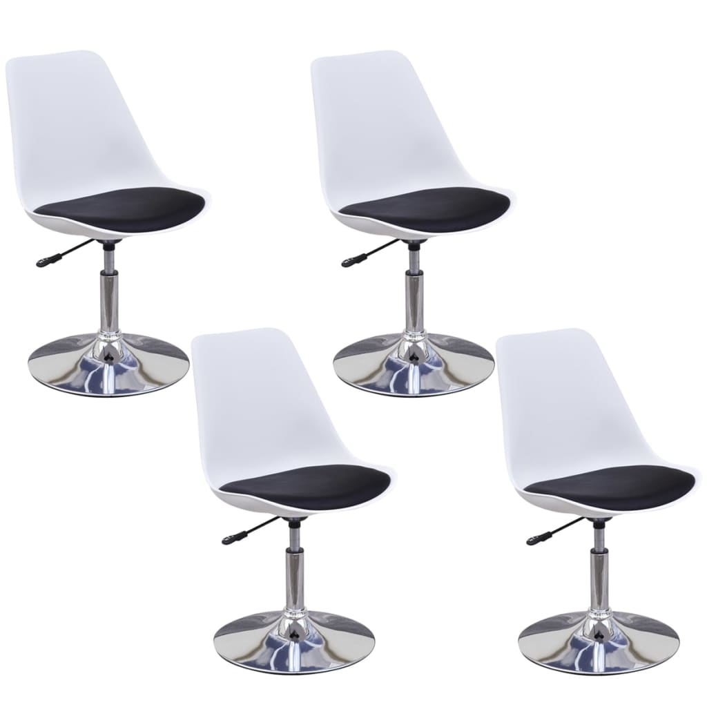 vidaXL Eetkamerstoelen draaibaar 2 st kunstleer wit