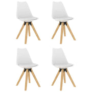 vidaXL Eetkamerstoelen 4 st PP en massief beukenhout wit