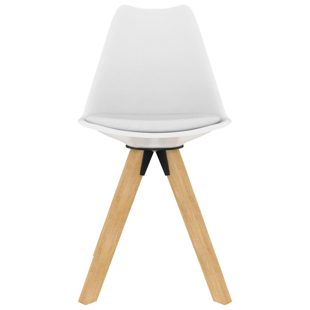 vidaXL Eetkamerstoelen 4 st PP en massief beukenhout wit